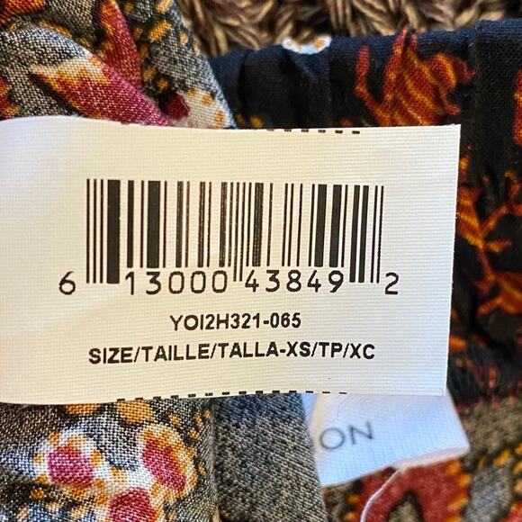 BCBG Ruffle Hem Culotte Pants Floral Boho Hippie XS - Picture 9 of 10